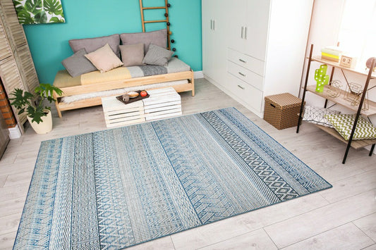 Plow & Hearth Cape Gables Surf Indoor/Outdoor Area Rug