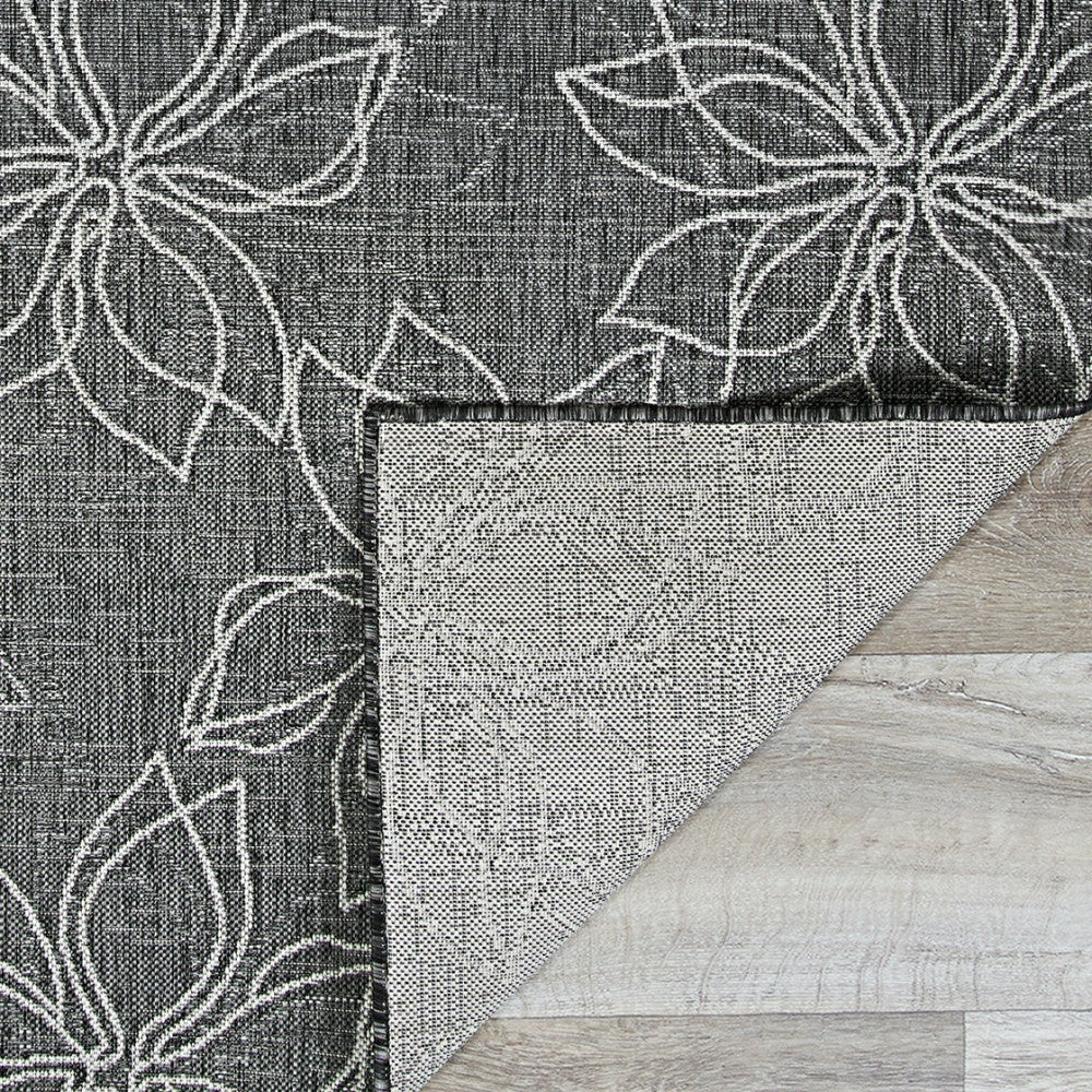 Plow & Hearth Charm Botanical Ash Indoor/Outdoor Area Rug