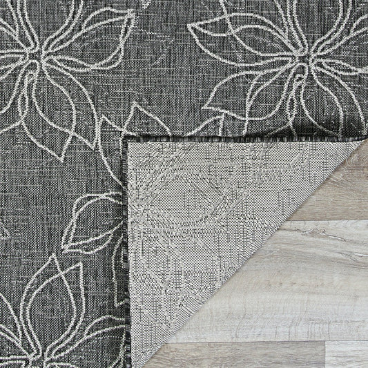 Plow & Hearth Charm Botanical Ash Indoor/Outdoor Area Rug