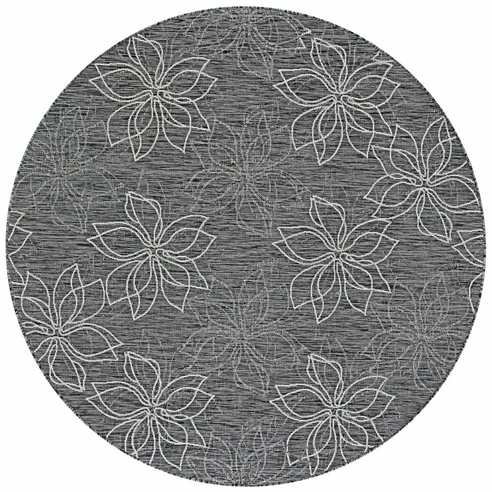 Plow & Hearth Charm Botanical Ash Indoor/Outdoor Area Rug