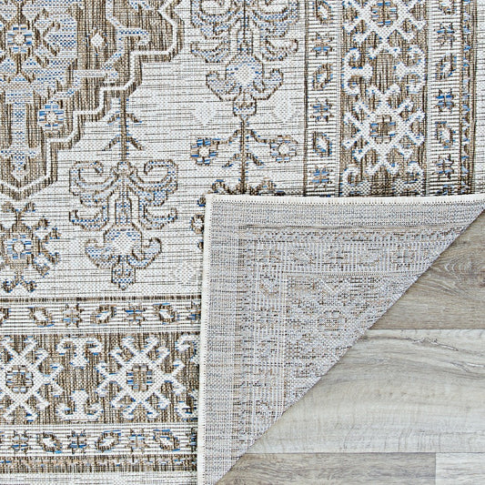 Plow & Hearth Charm Woodburn Ivory-Sand Indoor/Outdoor Area Rug