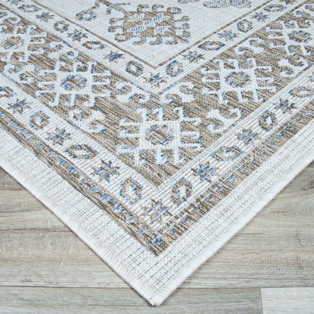 Plow & Hearth Charm Woodburn Ivory-Sand Indoor/Outdoor Area Rug