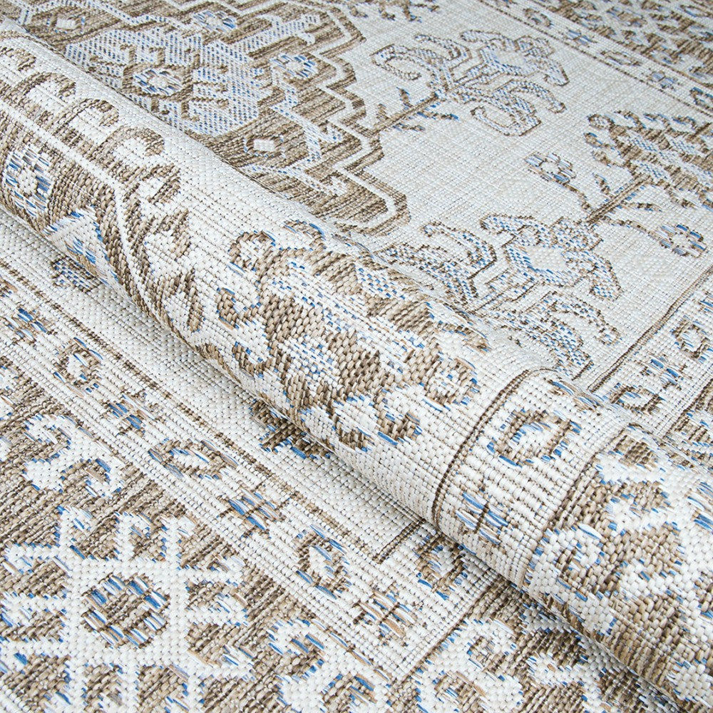 Plow & Hearth Charm Woodburn Ivory-Sand Indoor/Outdoor Area Rug