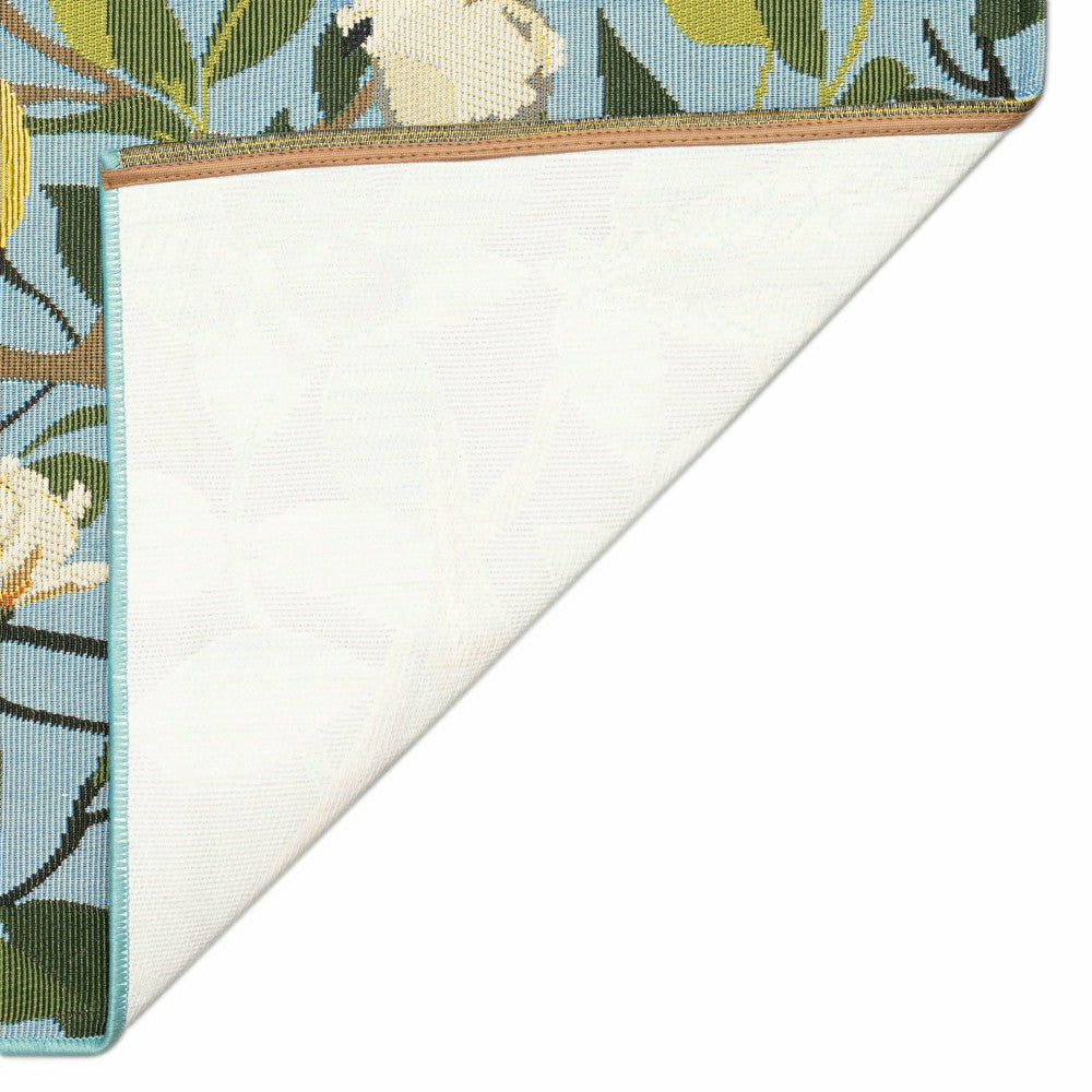 Plow & Hearth Floral Finches Indoor/Outdoor Rug