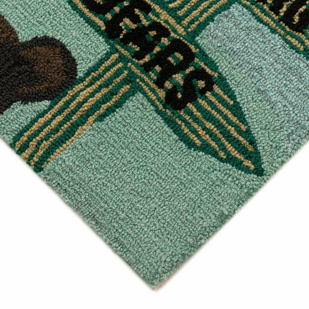 Plow & Hearth Fishing Bears Indoor/Outdoor Rug