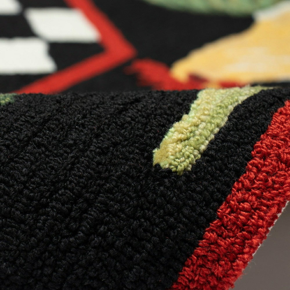 Plow & Hearth Rooster & Chick Border Indoor/Outdoor Rug