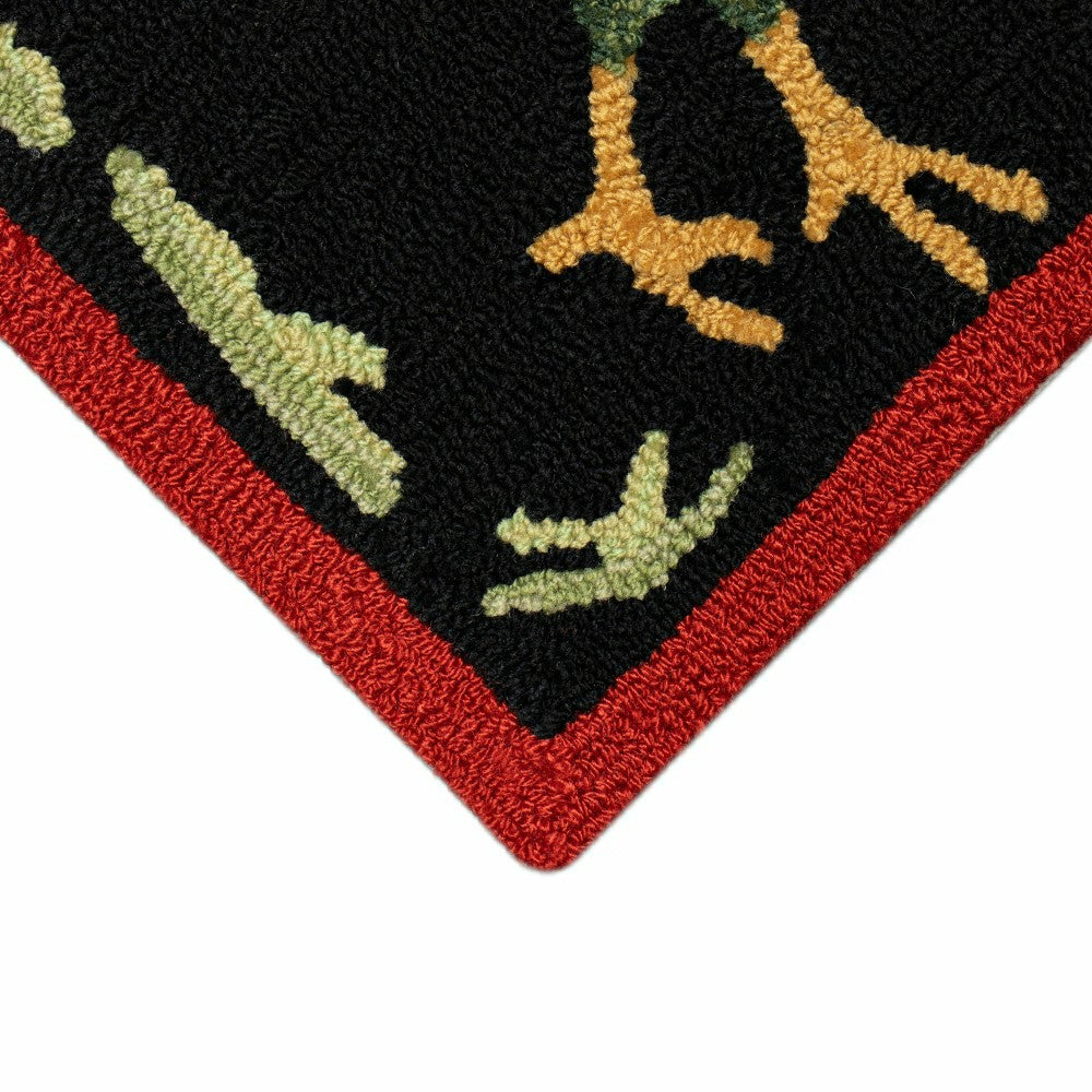 Plow & Hearth Rooster & Chick Border Indoor/Outdoor Rug