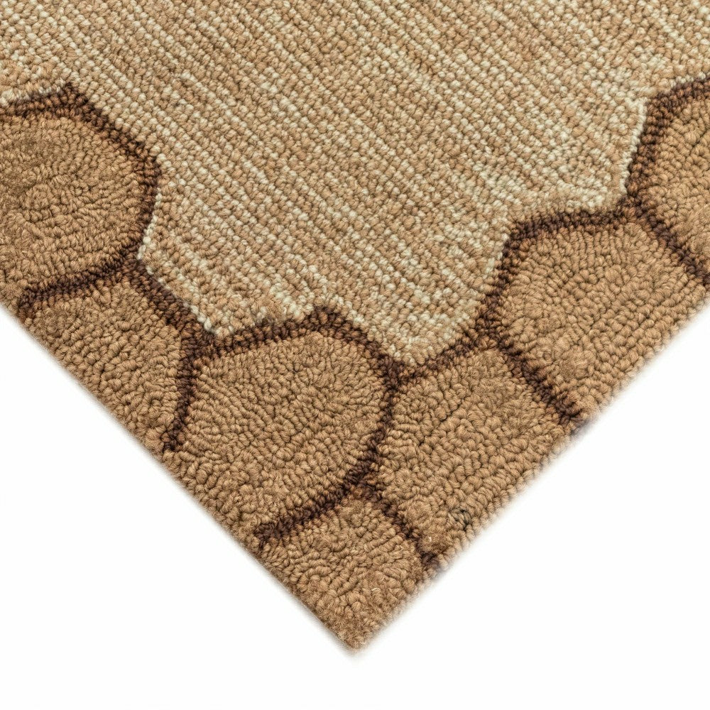 Plow & Hearth Liora Manne Frontporch Honeycomb Bee Indoor/Outdoor Mat Natural 2' x 3