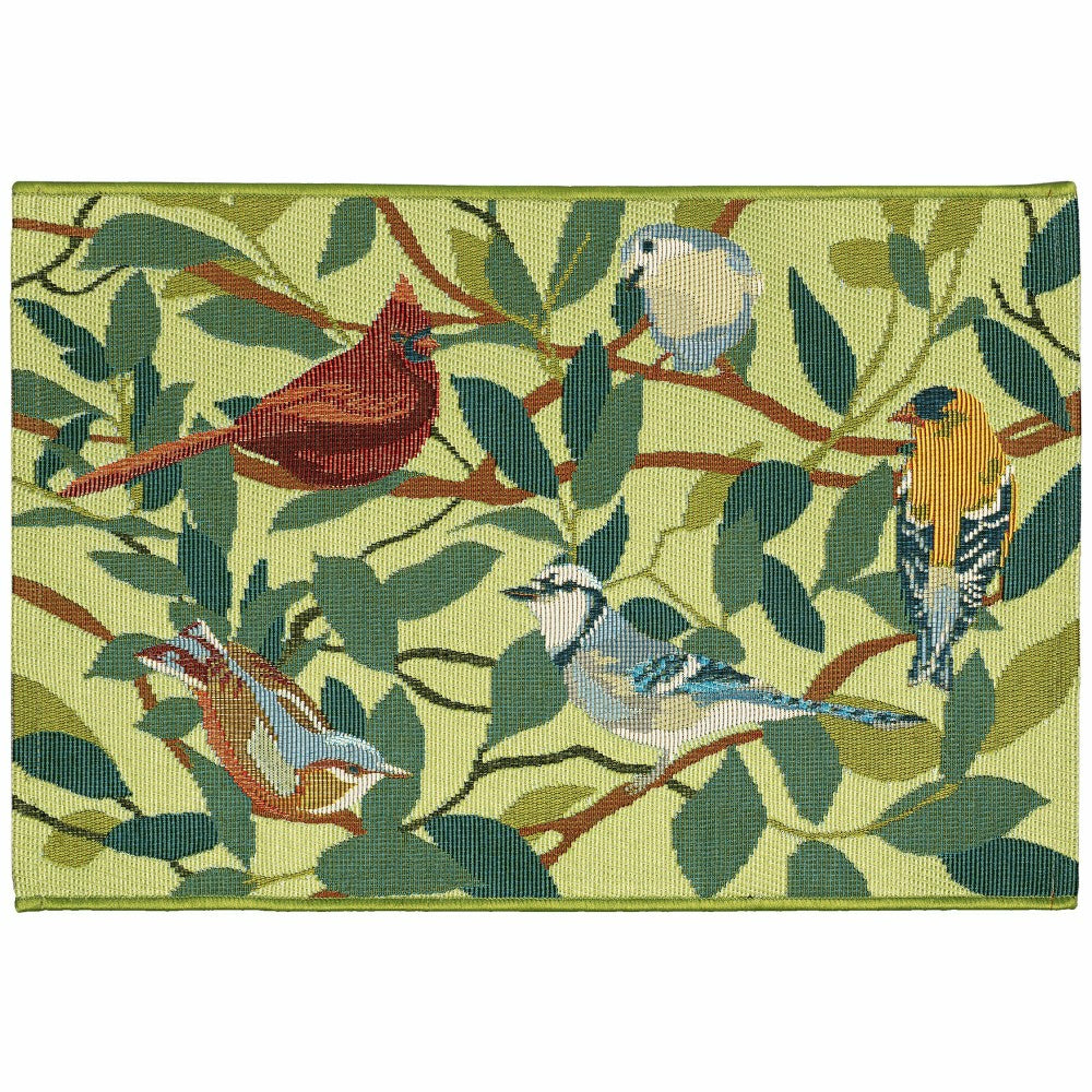 Plow & Hearth Birds Of A Feather Indoor/Outdoor Rug