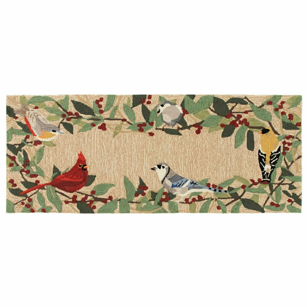 Plow & Hearth Bird Border Indoor/Outdoor Rug