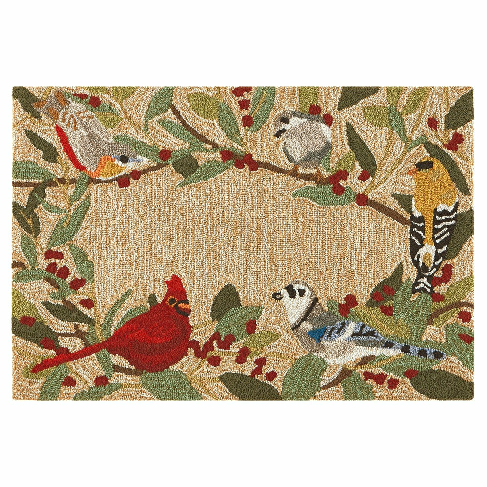 Plow & Hearth Bird Border Indoor/Outdoor Rug