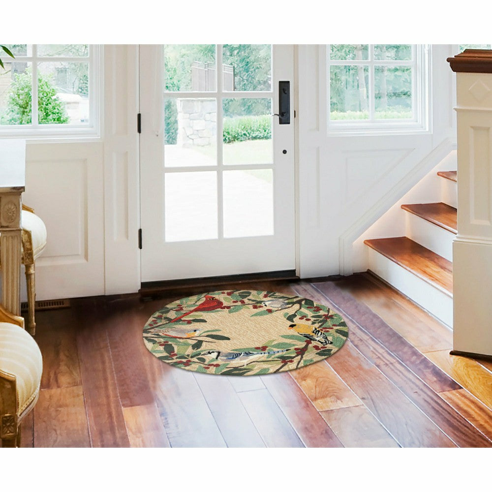 Plow & Hearth Bird Border Indoor/Outdoor Rug