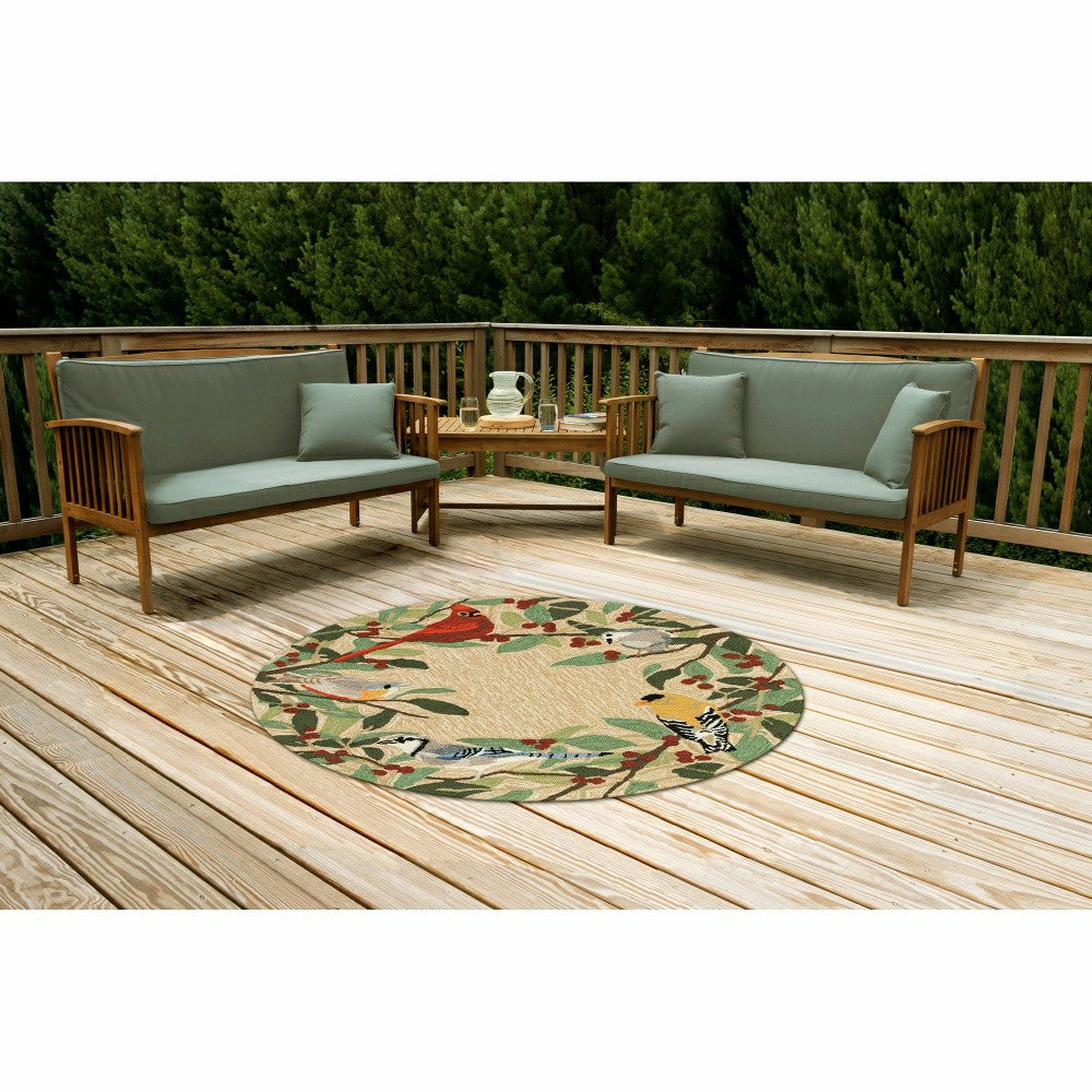 Plow & Hearth Bird Border Indoor/Outdoor Rug
