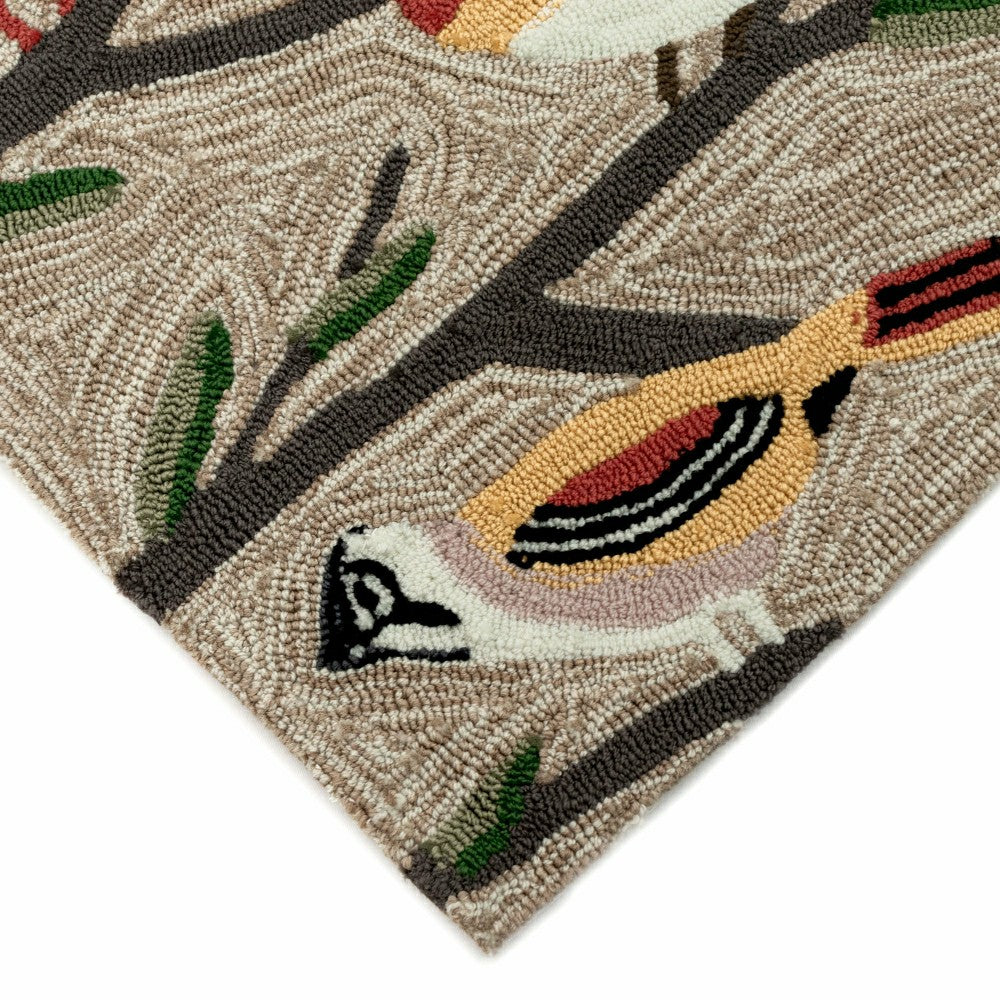 Plow & Hearth Liora Manne Frontporch Birds Indoor/Outdoor Mat Multi 2' x 3'