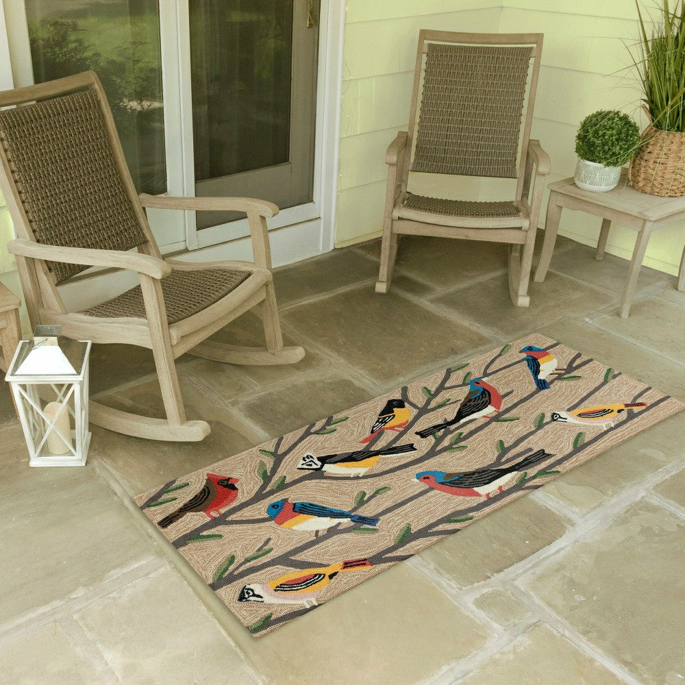 Plow & Hearth Liora Manne Frontporch Birds Indoor/Outdoor Mat Multi 2' x 3'