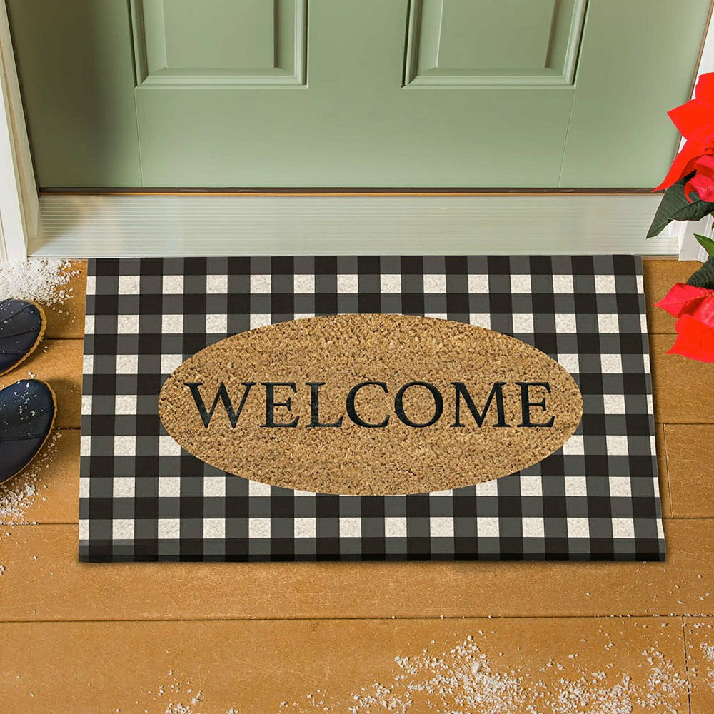Plow & Hearth Buffalo Check Welcome Coir Mat
