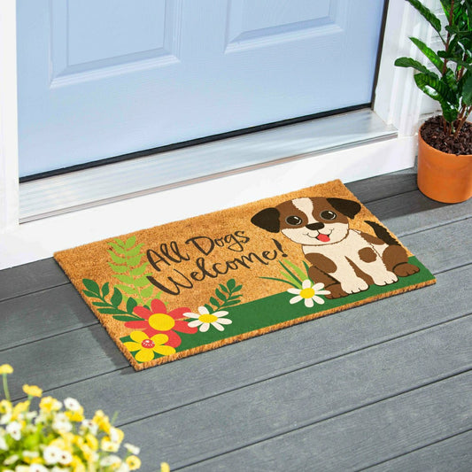 Plow & Hearth All Dogs Welcome Coir Mat