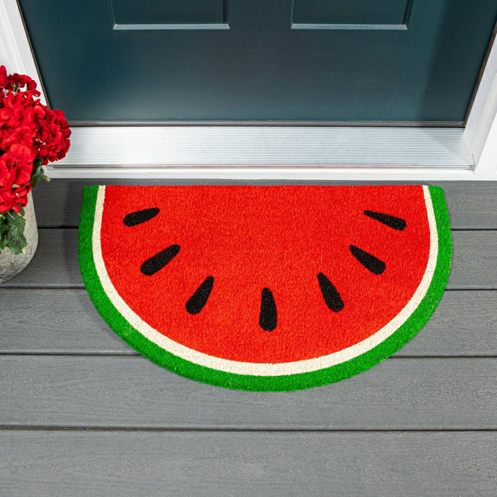 Plow & Hearth Watermelon Slice Coir Doormat