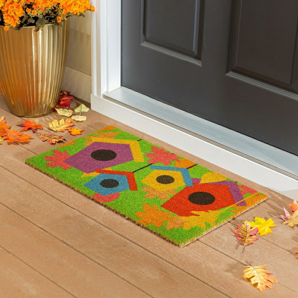 Plow & Hearth Flock Of Bird Houses Coir Mat
