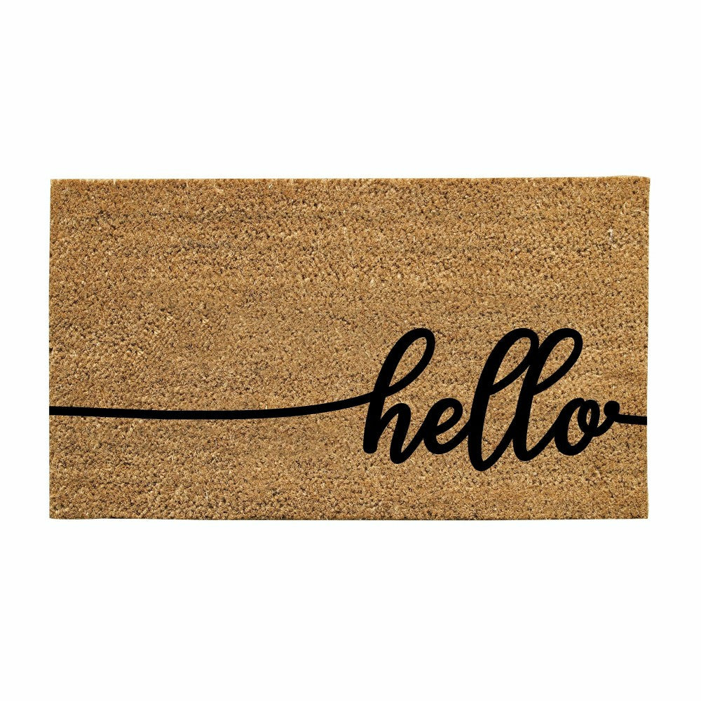 Plow & Hearth Hello Script Coir Mat