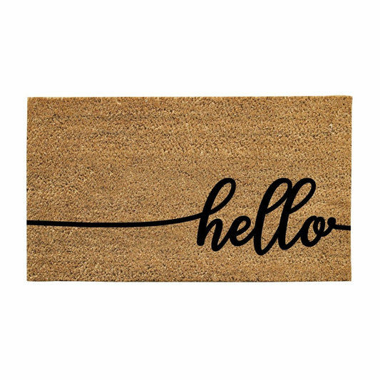 Plow & Hearth Hello Script Coir Mat