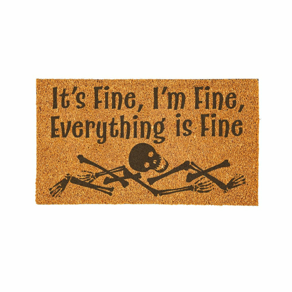 Plow & Hearth HALLOWEEN Coir Mat, "It's Fine,I'm Fine,Everything is fine",28"x16"