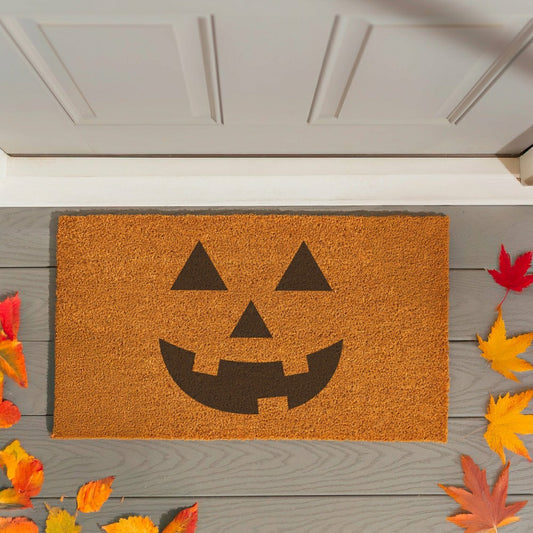 Plow & Hearth HALLOWEEN Smile Coir Mat, 28"x16"