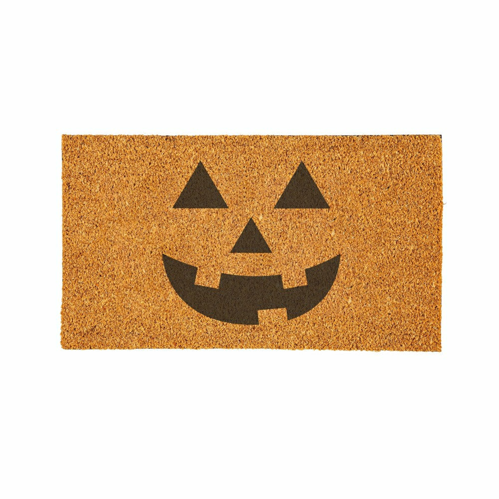 Plow & Hearth HALLOWEEN Smile Coir Mat, 28"x16"