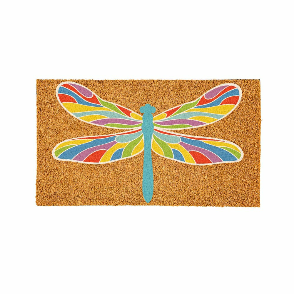 Plow & Hearth Colorful Dragonfly Coir Mat