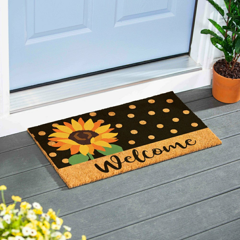Plow & Hearth EG Studio Home Coordinates Roses Coir Mat, 28x16"