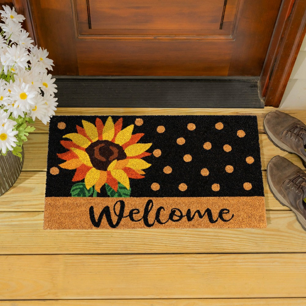 Plow & Hearth EG Studio Home Coordinates Roses Coir Mat, 28x16"