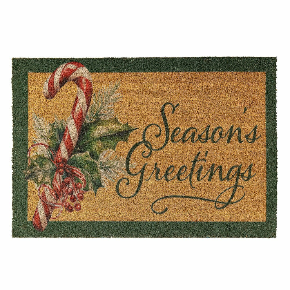 Plow & Hearth Season's Greetings, Coir Mat, 24"x36