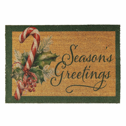 Plow & Hearth Season's Greetings, Coir Mat, 24"x36