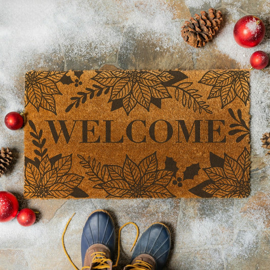 Plow & Hearth Coir Mat, "WELCOME", 28"x16"