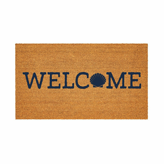 Plow & Hearth Coastal Coir Mat Welcome Shell 28x16"