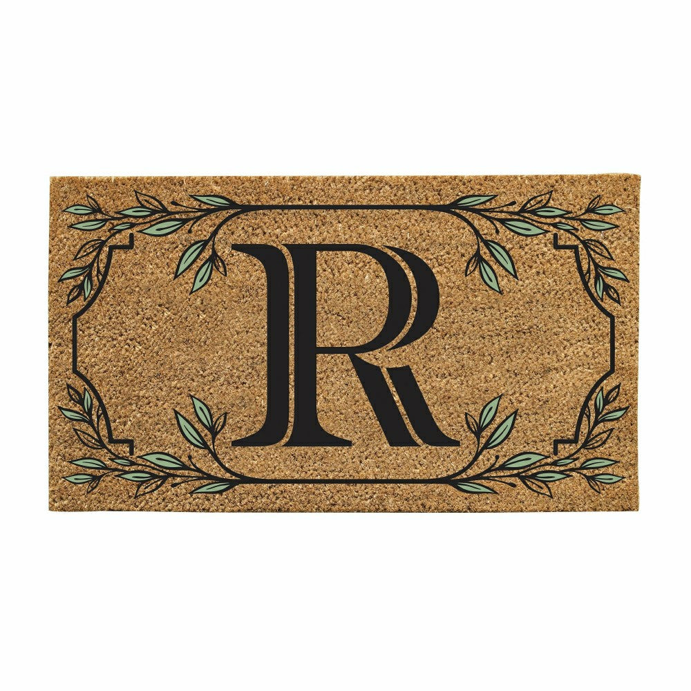 Plow & Hearth Monogram Coir Mat, Letter "R"