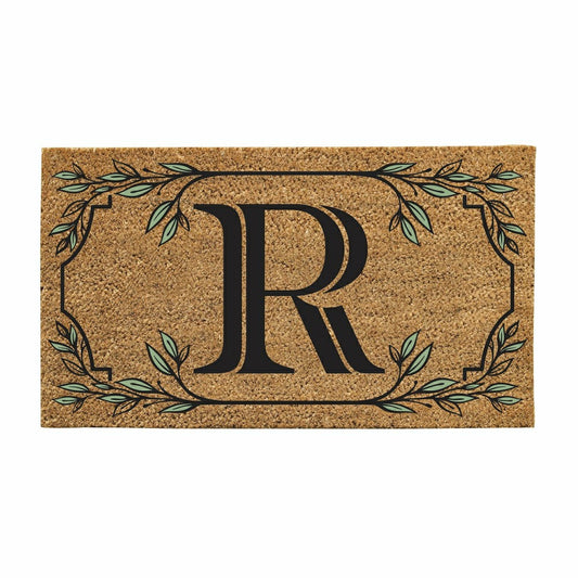 Plow & Hearth Monogram Coir Mat, Letter "R"