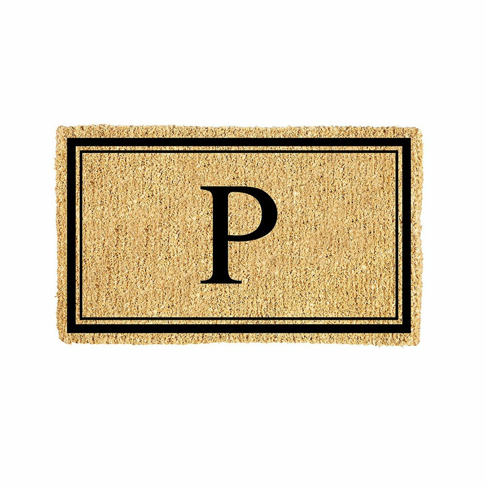 Plow & Hearth Monogram Coir Mat, Letter "P"