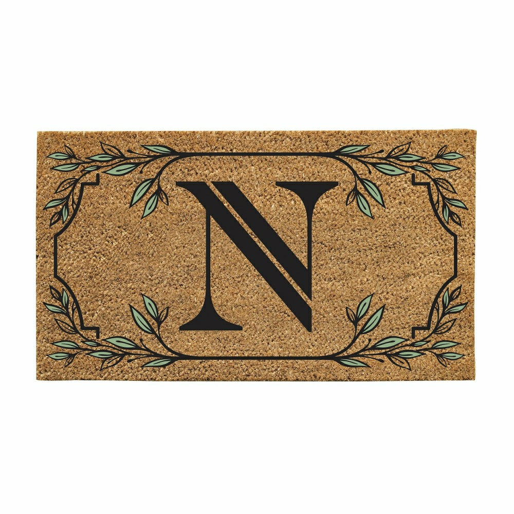 Plow & Hearth Monogram Coir Mat, Letter "N"