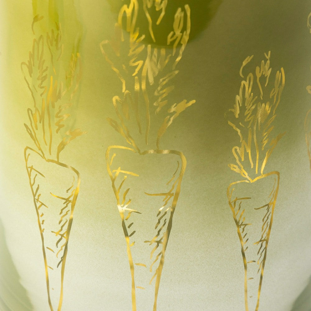 Plow & Hearth Carrot-Etched Glass Hurricane, Large