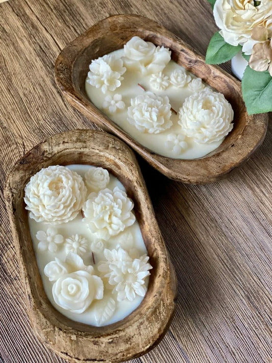 Plow & Hearth Botanical Garden Dough Bowl Candle