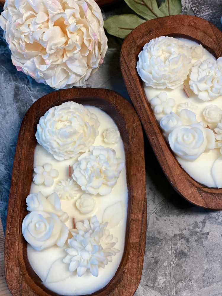 Plow & Hearth Botanical Garden Dough Bowl Candle