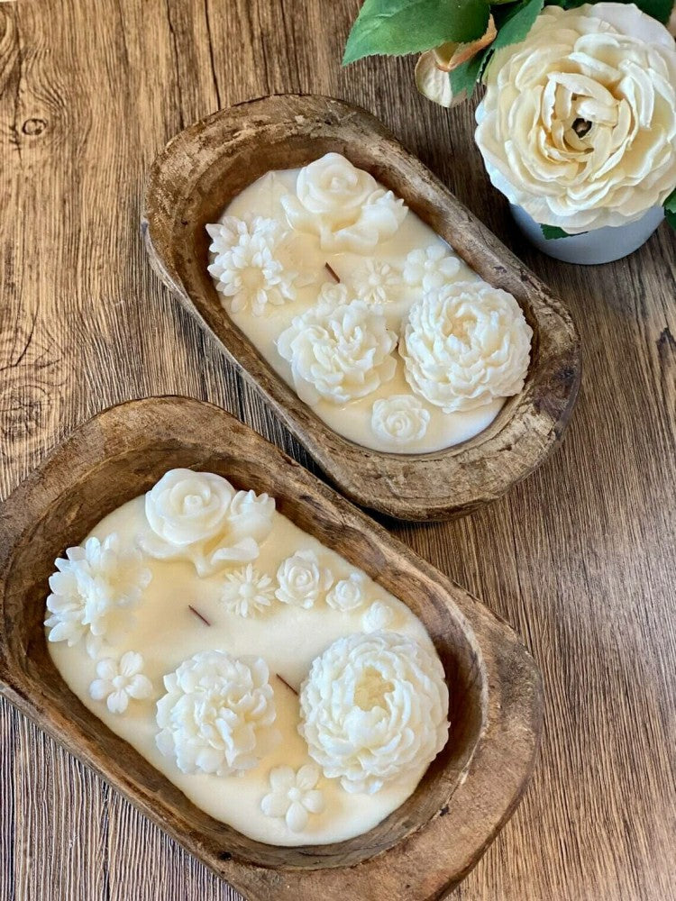 Plow & Hearth Botanical Garden Dough Bowl Candle
