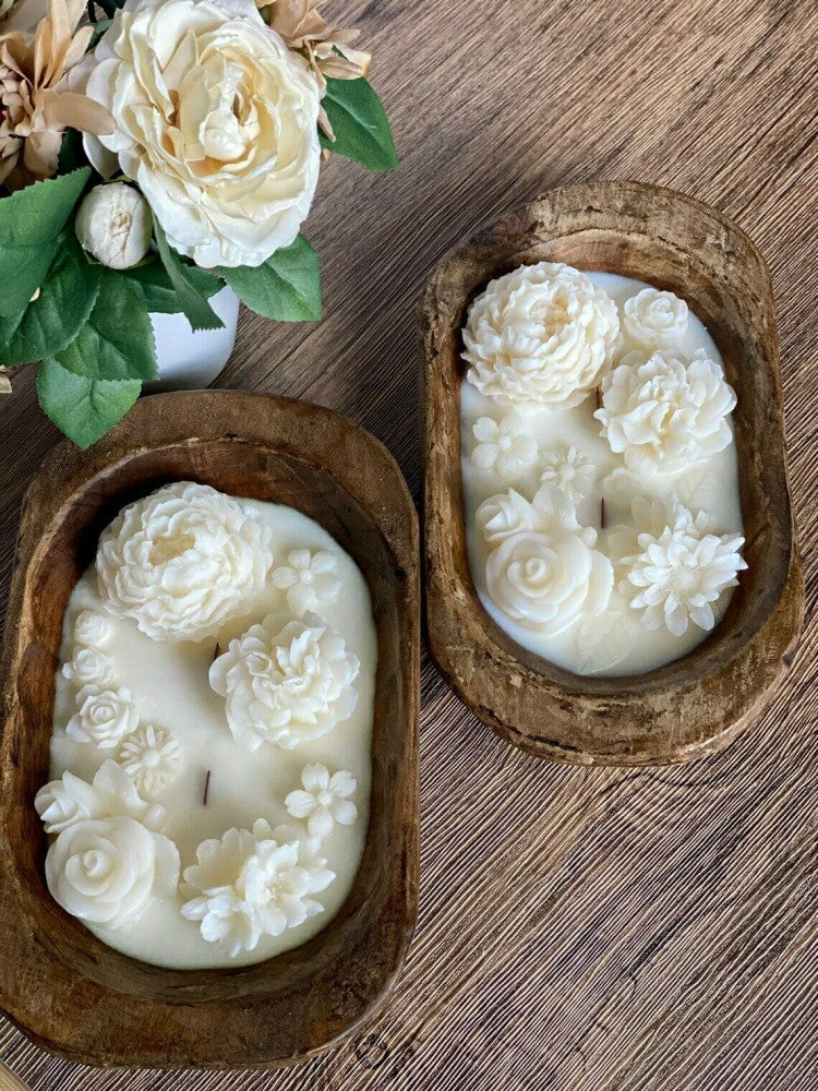 Plow & Hearth Botanical Garden Dough Bowl Candle