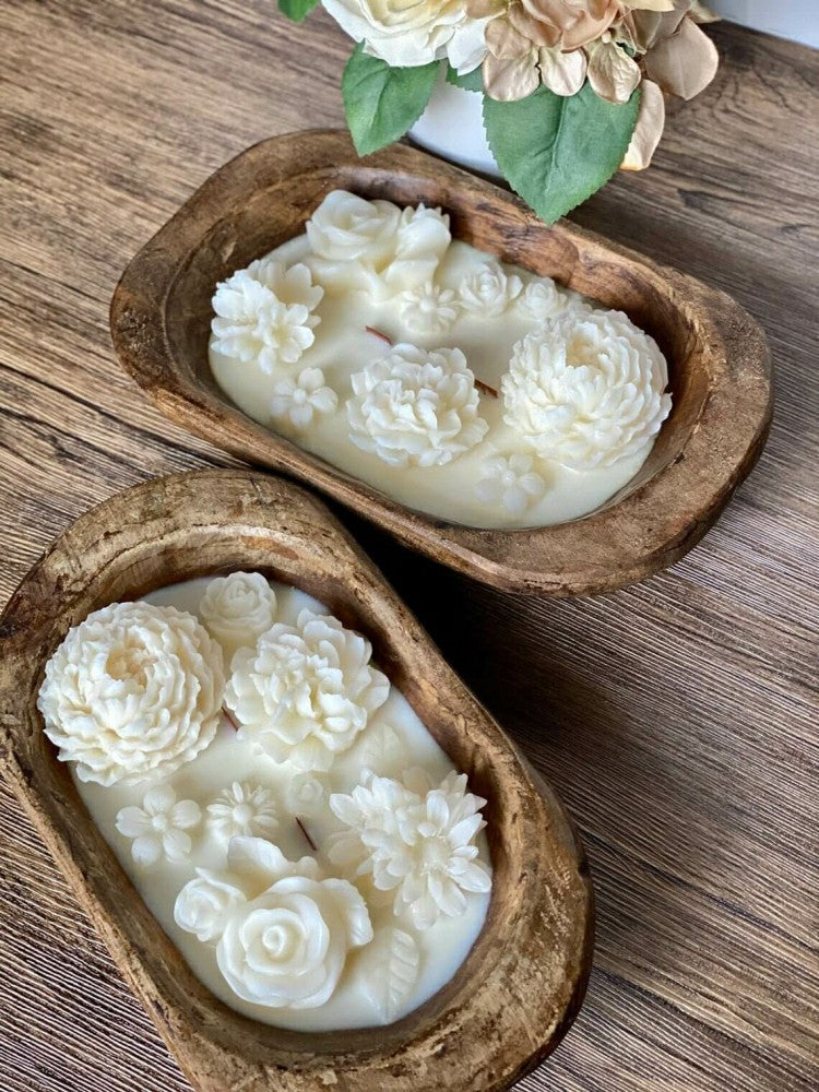 Plow & Hearth Botanical Garden Dough Bowl Candle