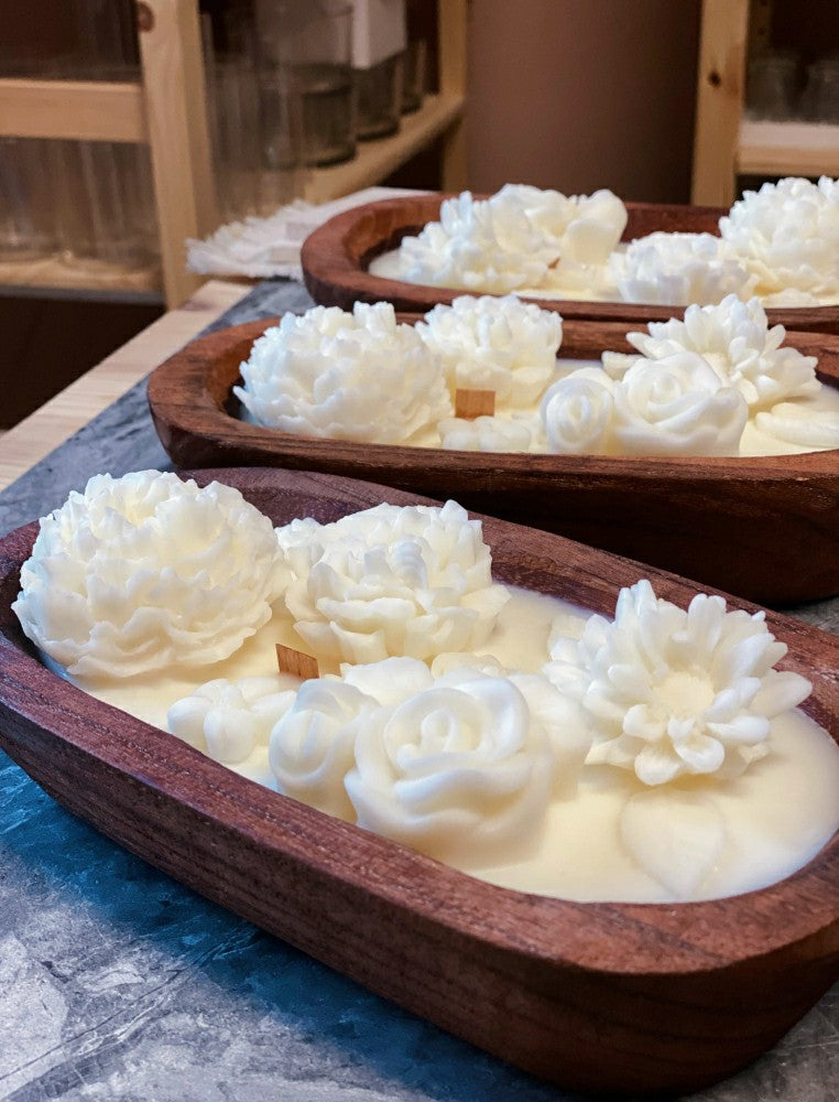 Plow & Hearth Botanical Garden Dough Bowl Candle