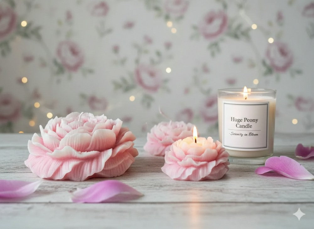 Plow & Hearth Huge Peony Candle - Premium Soy Wax Scented Candle