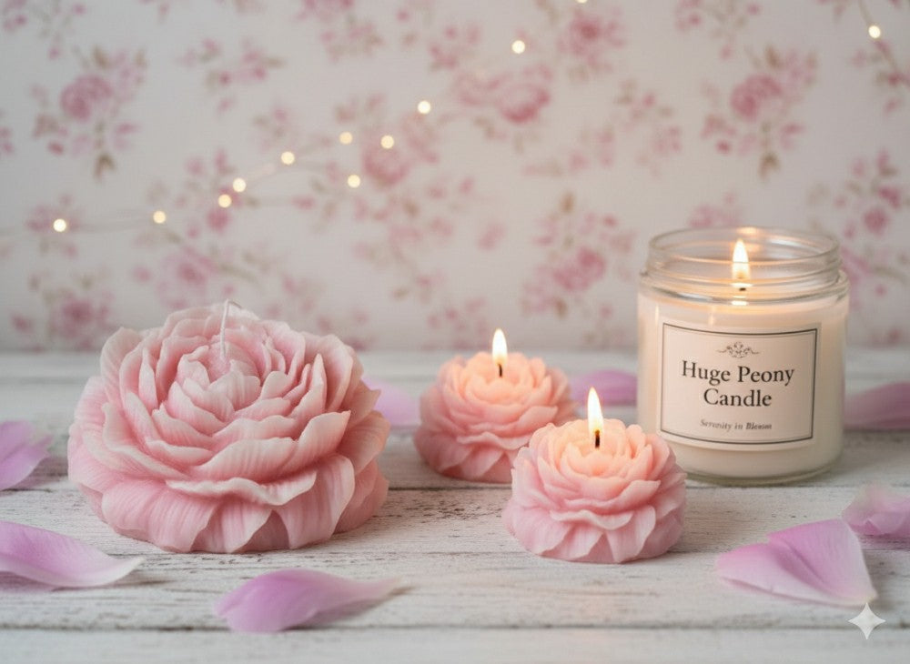 Plow & Hearth Huge Peony Candle - Premium Soy Wax Scented Candle
