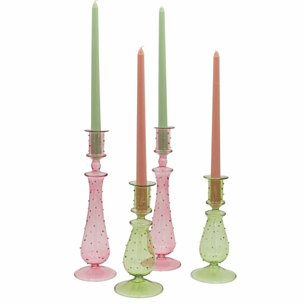 Plow & Hearth Rose Garden Dotty Candle Holder - Pair