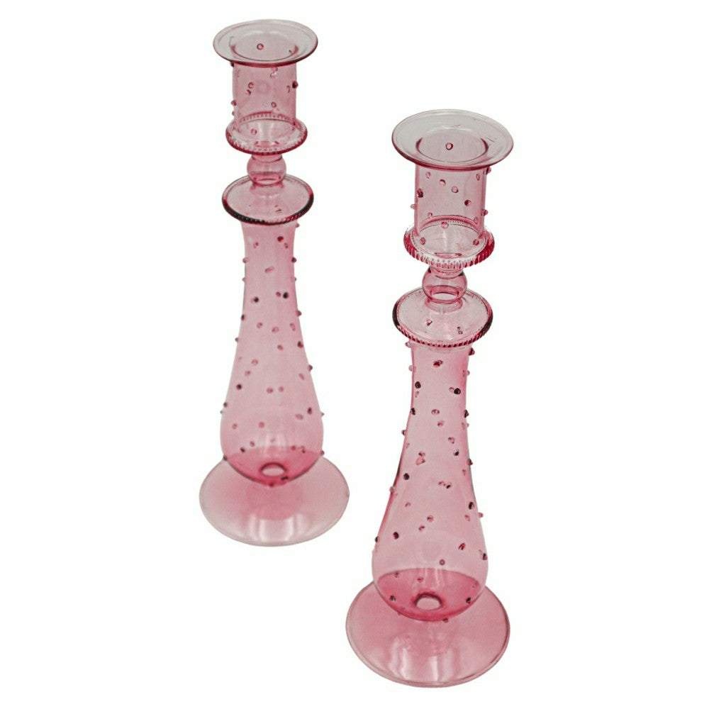 Plow & Hearth Rose Garden Dotty Candle Holder - Pair